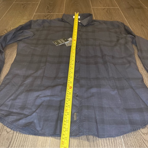 NWT Calvin Klein Body Slim Fit Black Plaid Sportswear Dress Shirt Size Large - Picture 9 of 10